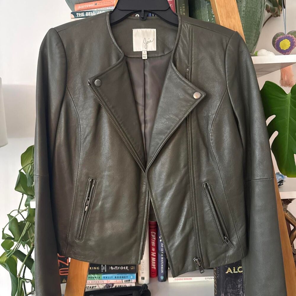 Joie Women's Olive Green Leather Jacket